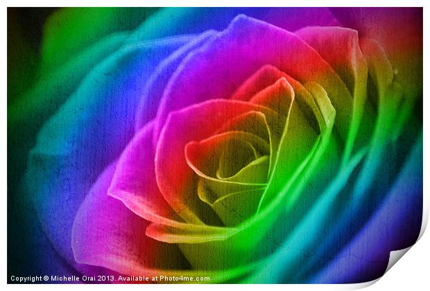 Rainbow Rose Print by Michelle Orai
