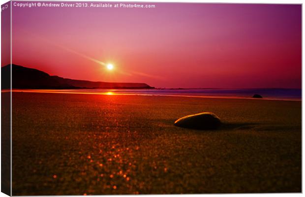 Beach Sunrise Canvas Print by Andrew Driver