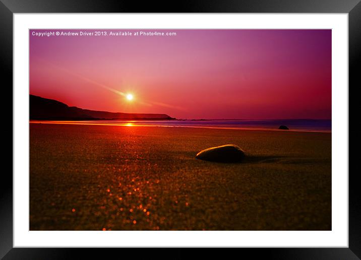 Beach Sunrise Framed Mounted Print by Andrew Driver