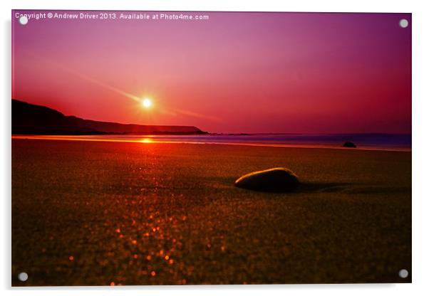 Beach Sunrise Acrylic by Andrew Driver