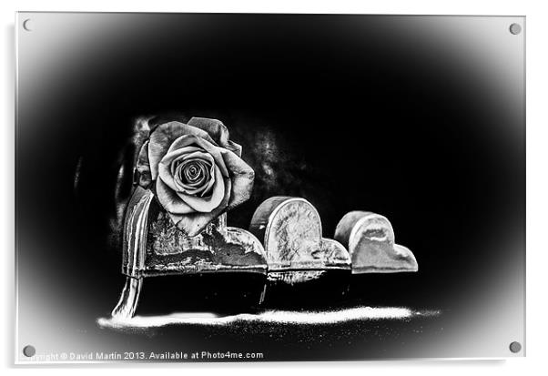 Rose Heart Acrylic by David Martin