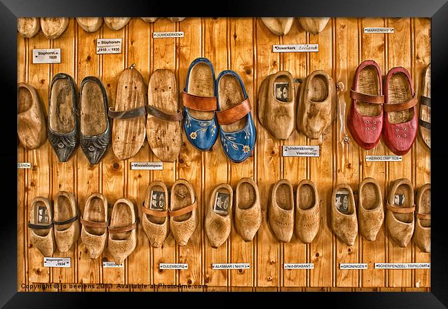 wooden shoes Framed Print by Jo Beerens