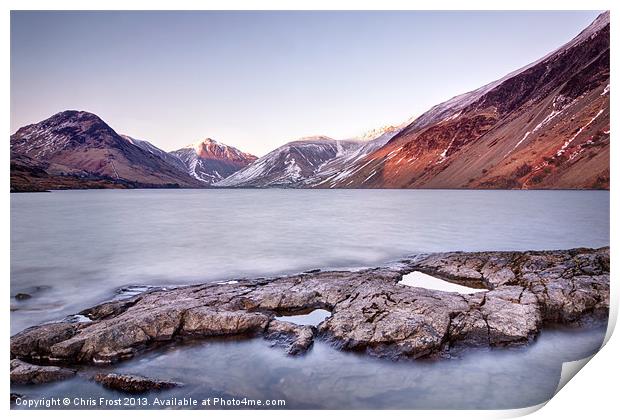 Wast Water Sun Down Print by Chris Frost