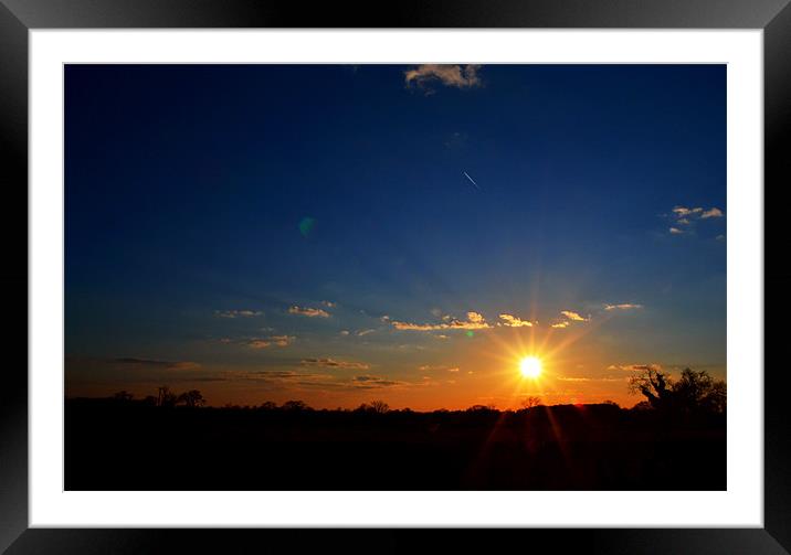 Bright yellow sunset Framed Mounted Print by Shaun Cope