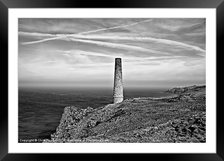 Levant to Pendeen View Black and White Framed Mounted Print by Chris Thaxter