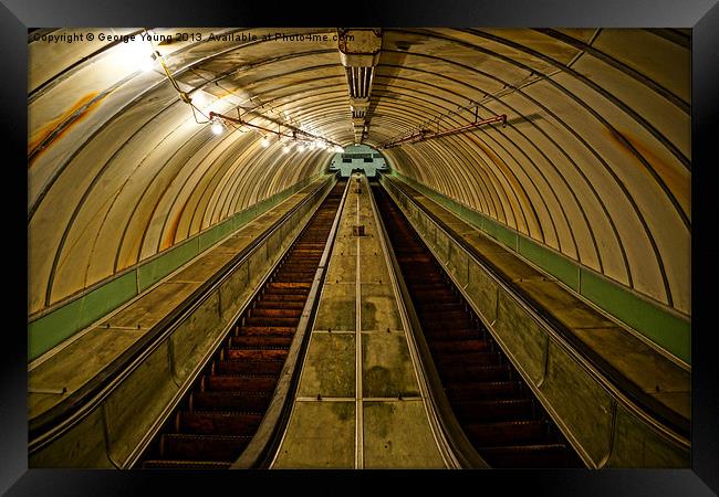Pedestrian Tunnel Framed Print by George Young