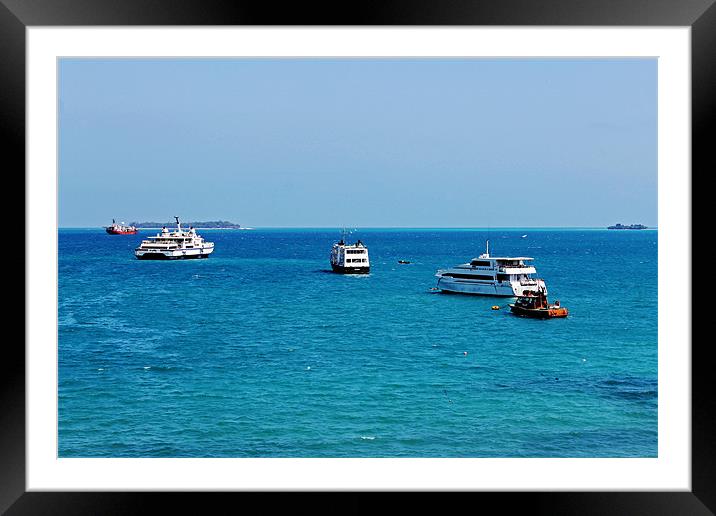 Stone Town Harbour Framed Mounted Print by Tony Murtagh