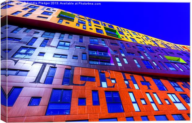 The Chips Building Manchester Canvas Print by Sandra Pledger