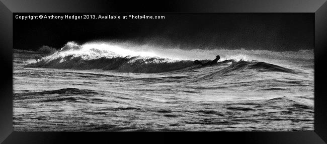 Waiting for the big one - B&W Framed Print by Anthony Hedger