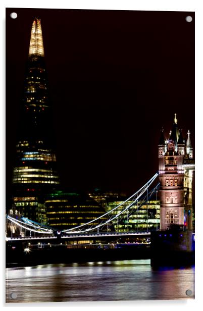 The Shard and Tower Bridge Acrylic by David Pyatt