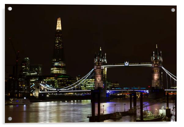 The Shard and Tower Bridge Acrylic by David Pyatt