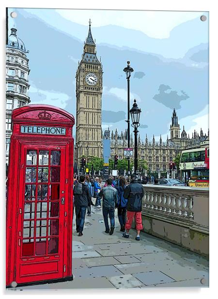 London Scene Acrylic by Jackie Forrest