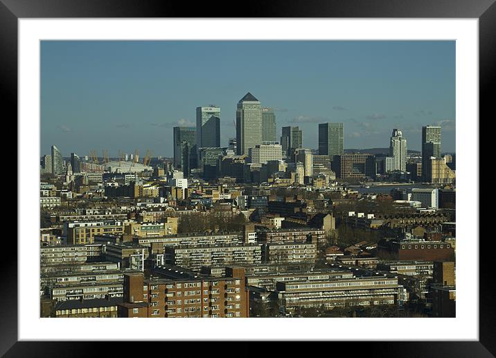 2013 Docklands London Skyline Framed Mounted Print by David French