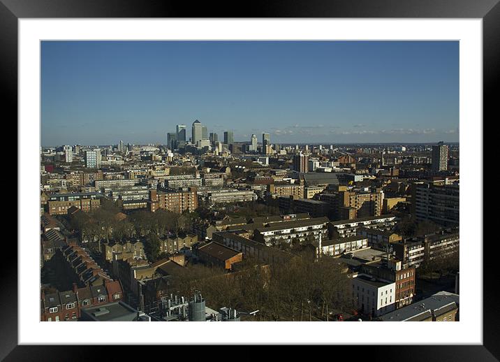 2013 Docklands London Skyline Framed Mounted Print by David French
