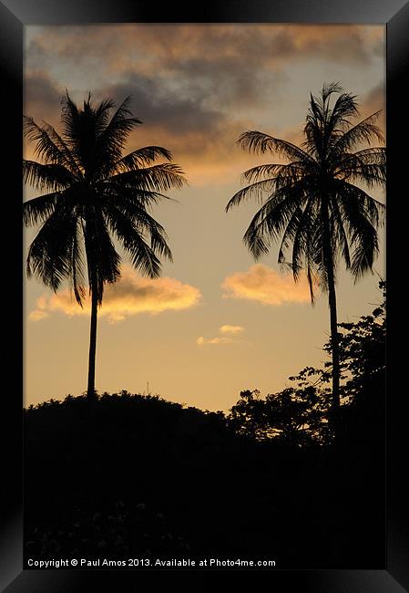 Night Falls in Paradise Framed Print by Paul Amos