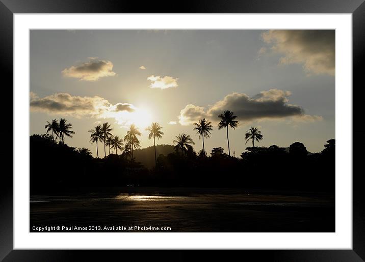Night Falls in Paradise Framed Mounted Print by Paul Amos
