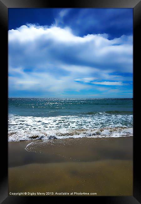 Sand, sea and sky Framed Print by Digby Merry
