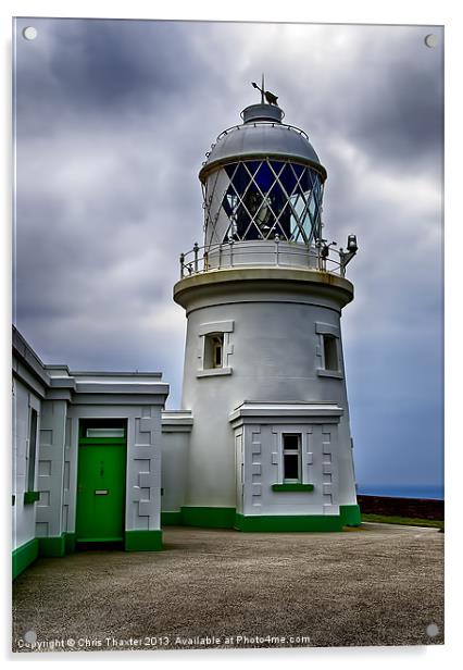 Majestic Pendeen Lighthouse Acrylic by Chris Thaxter