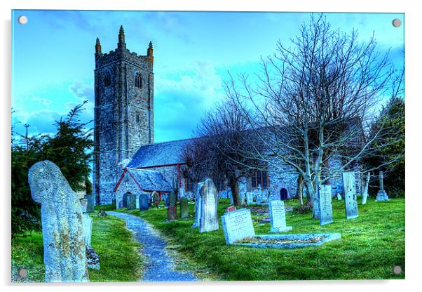 Heanton Church North Devon Acrylic by Dave Wilkinson North Devon Ph