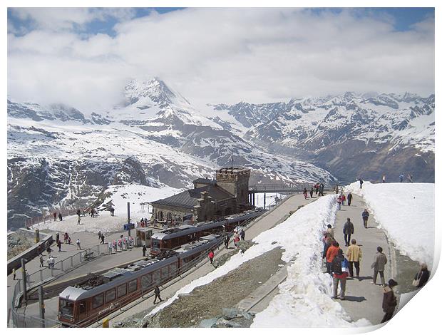 Gornergrat Station, Switzerland  Print by Jill Swain