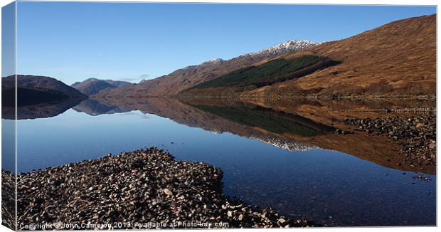Loch Arkaig reflections. Canvas Print by John Cameron