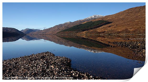 Loch Arkaig reflections. Print by John Cameron