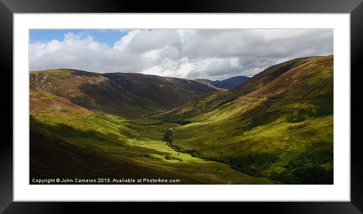 Shadows in a Highland Glen. Framed Mounted Print by John Cameron