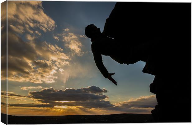 Sunset Rock Climber Canvas Print by Phil Tinkler