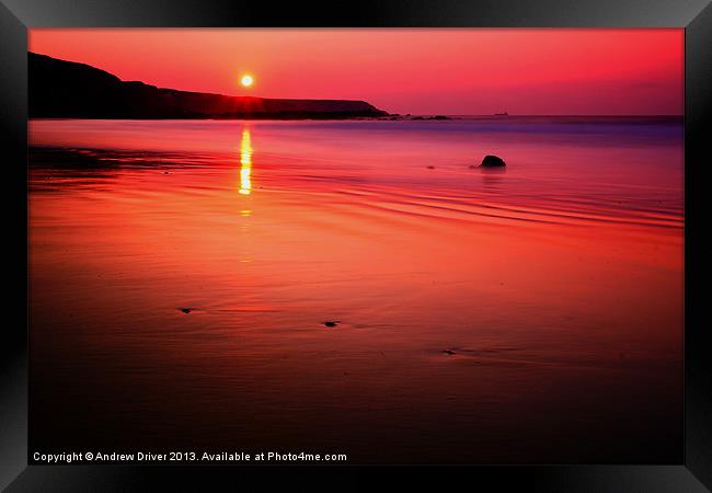 Beach Sunrise II Framed Print by Andrew Driver