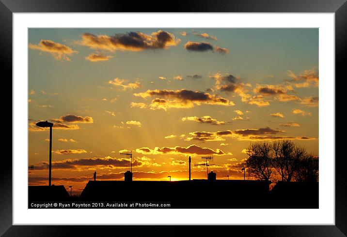 Cloudy sunset. Framed Mounted Print by Ryan Poynton