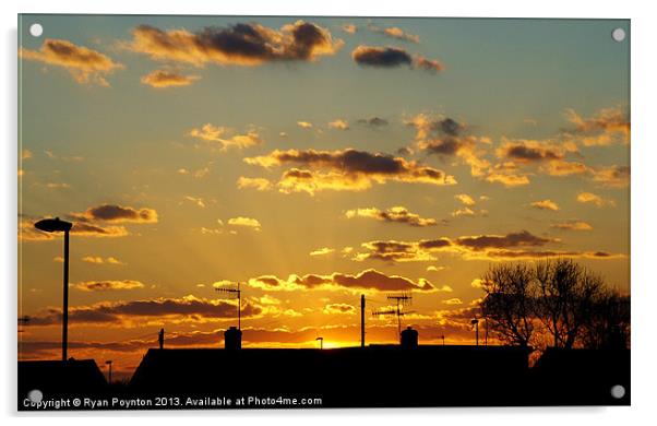 Cloudy sunset. Acrylic by Ryan Poynton