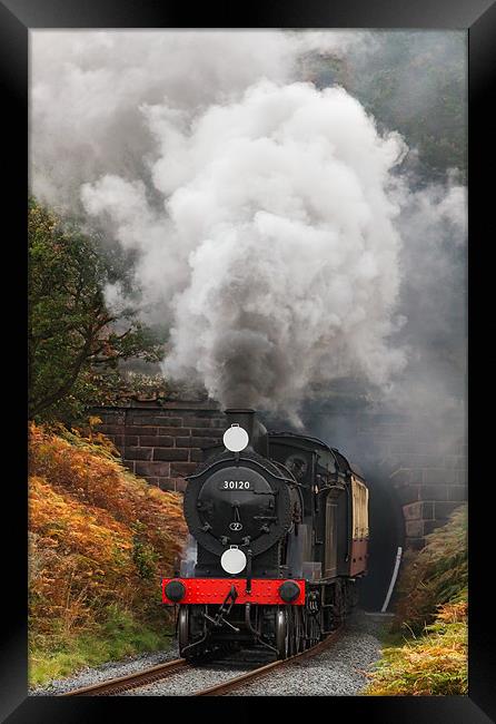Steam loco blasts out from the Tunnel Framed Print by Ian Duffield