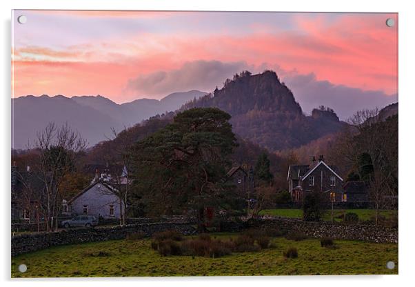 Sunrise at Castle Crag Acrylic by Ian Duffield