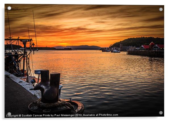 Oban Sunset Acrylic by Paul Messenger