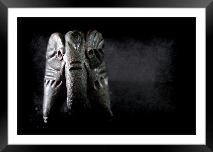 Wooden Elephant Framed Mounted Print by Maria Tzamtzi Photography