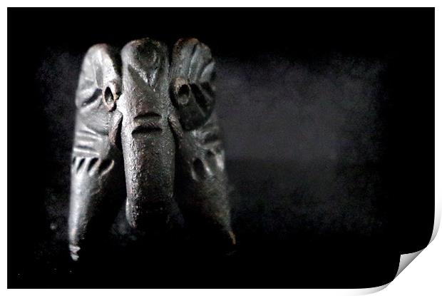 Wooden Elephant Print by Maria Tzamtzi Photography