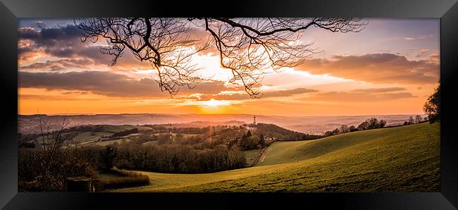 Devon Horizon Sunset Framed Print by Jonny Essex