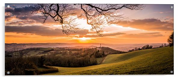 Devon Horizon Sunset Acrylic by Jonny Essex
