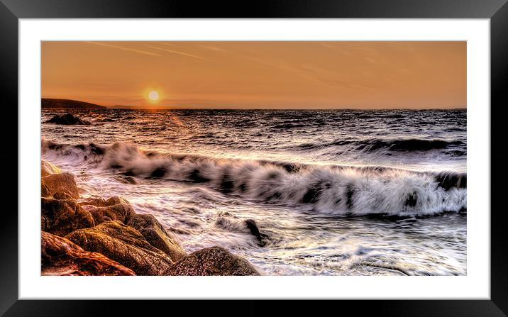 Waves crashing on the rocks Framed Mounted Print by Simon West