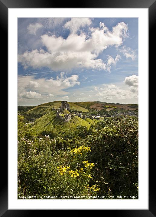 Corfe Castle, Dorset Framed Mounted Print by Graham Custance