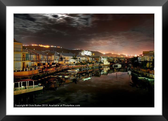 Knysna South Africa at Night Framed Mounted Print by Chris Barker