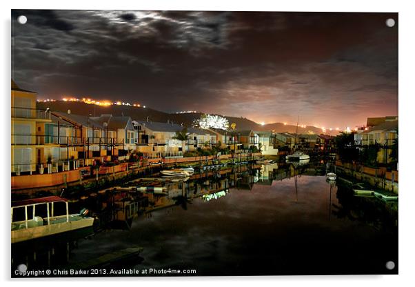 Knysna South Africa at Night Acrylic by Chris Barker