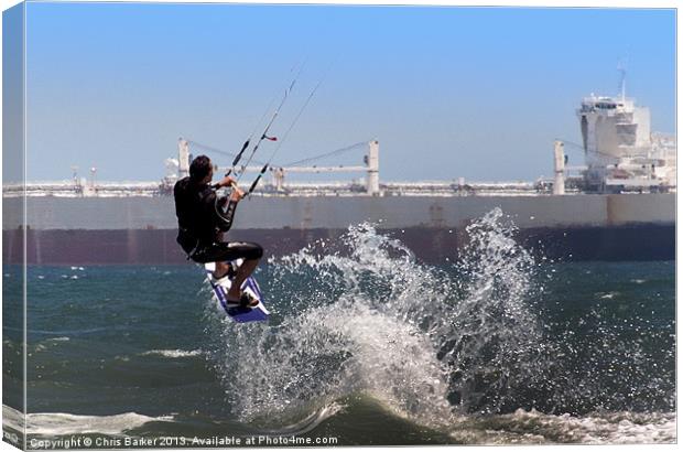 Kite surfing Cape Town Canvas Print by Chris Barker