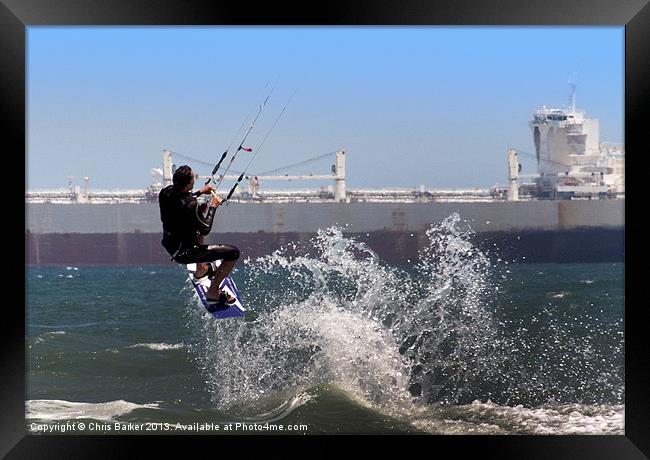 Kite surfing Cape Town Framed Print by Chris Barker