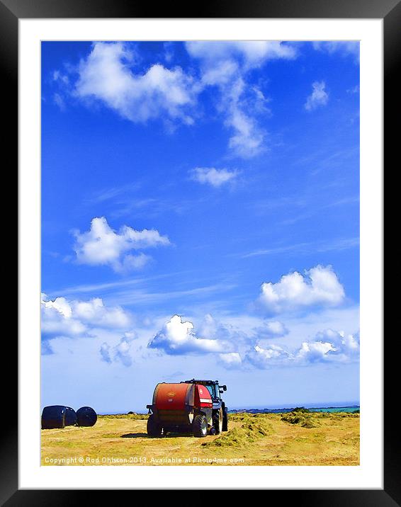 Haymaking Framed Mounted Print by Rod Ohlsson