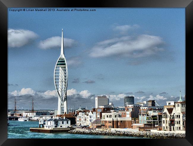 Spinnaker Tower . Framed Print by Lilian Marshall