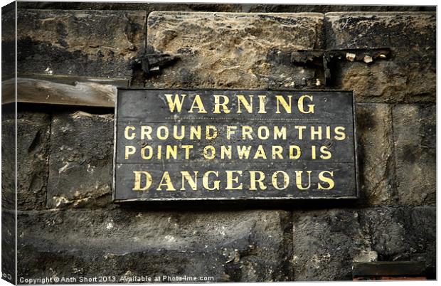 Warning Canvas Print by Anth Short