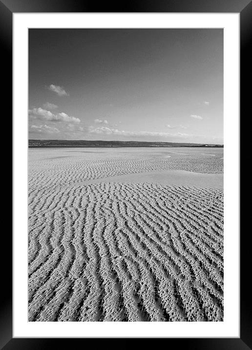 Broughton Sand Black and White Framed Mounted Print by Dan Davidson