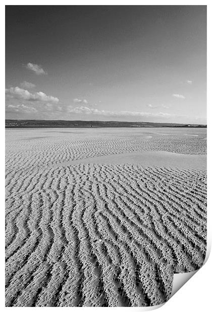 Broughton Sand Black and White Print by Dan Davidson