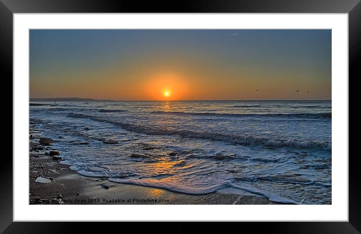 Seaside sunrise Framed Mounted Print by Andy dean